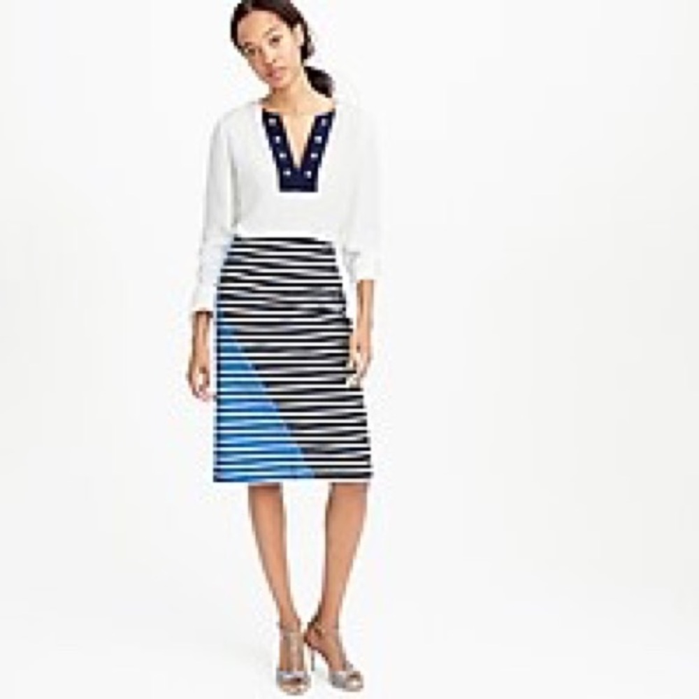 J. Crew color blocked striped skirt size 8